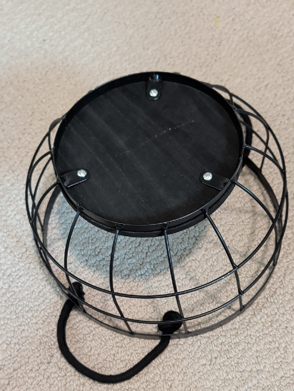 Black Wire Round Basket with Rope Handles - Picture 7 of 7